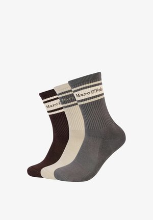 Marc O'Polo, SOCKEN CASUAL TENNIS 3ER PACK UNISEX - Socken - hematite