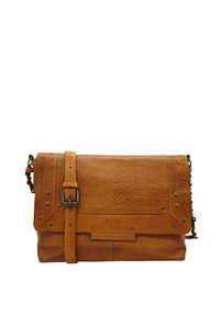 Pieces FELIZIA LARGE - Sac bandoulière - cognac snake embo