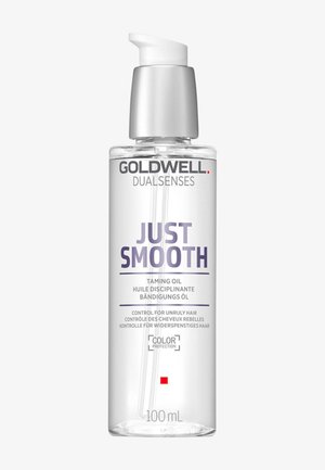 Goldwell Dualsenses Just Smooth Taming Oil Flasche mit Pumpe, 100 ml, zur Kontrolle von widerspenstigem Haar und zum Farbschutz.