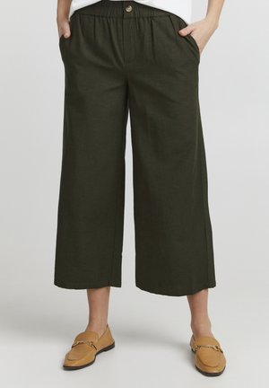 FRFAMADDIE 3 PANTS - Housut - olive night