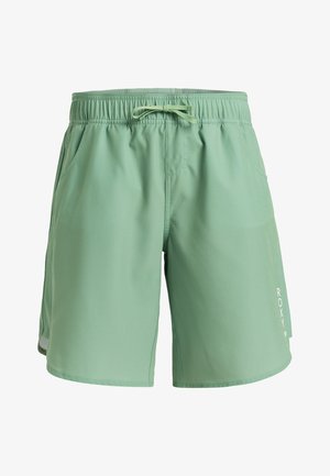 Mátové plavky vyrobené z lehkého materiálu, s elastickým pasem na šňůrku, bočními kapsami a akcentem s logem.