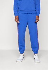 adidas Sportswear ESSENTIALS 3 STRIPES ANIMAL PRINT 7/8 PANT - Tracksuit bottoms - semi lucid blue/multicolor