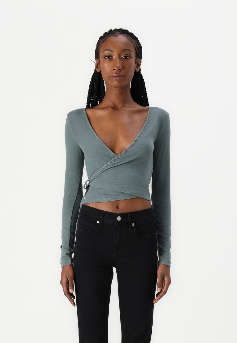 Even&Odd Pikkade varrukatega topp - dark green