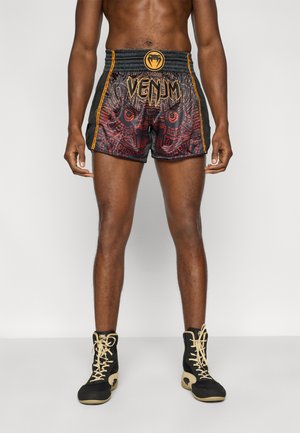 QUETZAL FURY MUAY THAI SHORTS - Short de sport - black/fury red/tangerine