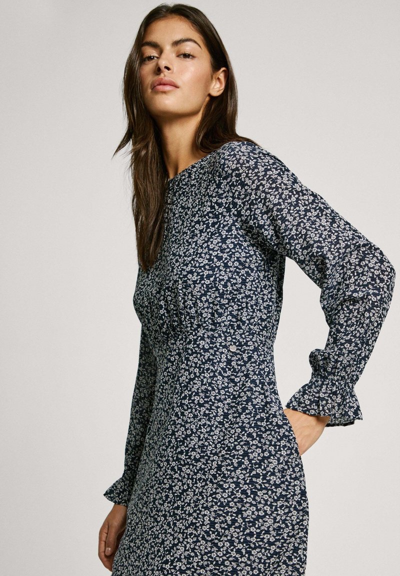 Pepe Jeans Abito Midi A Costine Senza Maniche Con Logo – Blu Dulwich, Vestibilità Comoda, Taglia XXS - 3