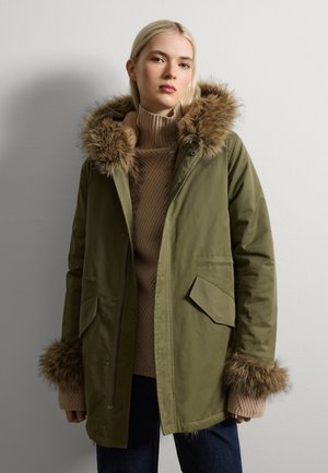 WITH FAUX FUR TRIM - Parka - army green