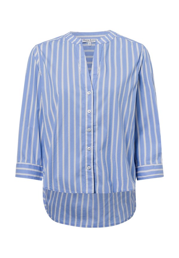 Bluse - hellblau weiß