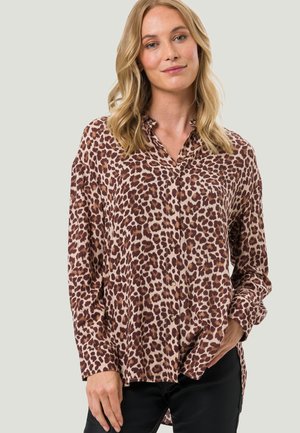 Button-down blouse - camelbrown