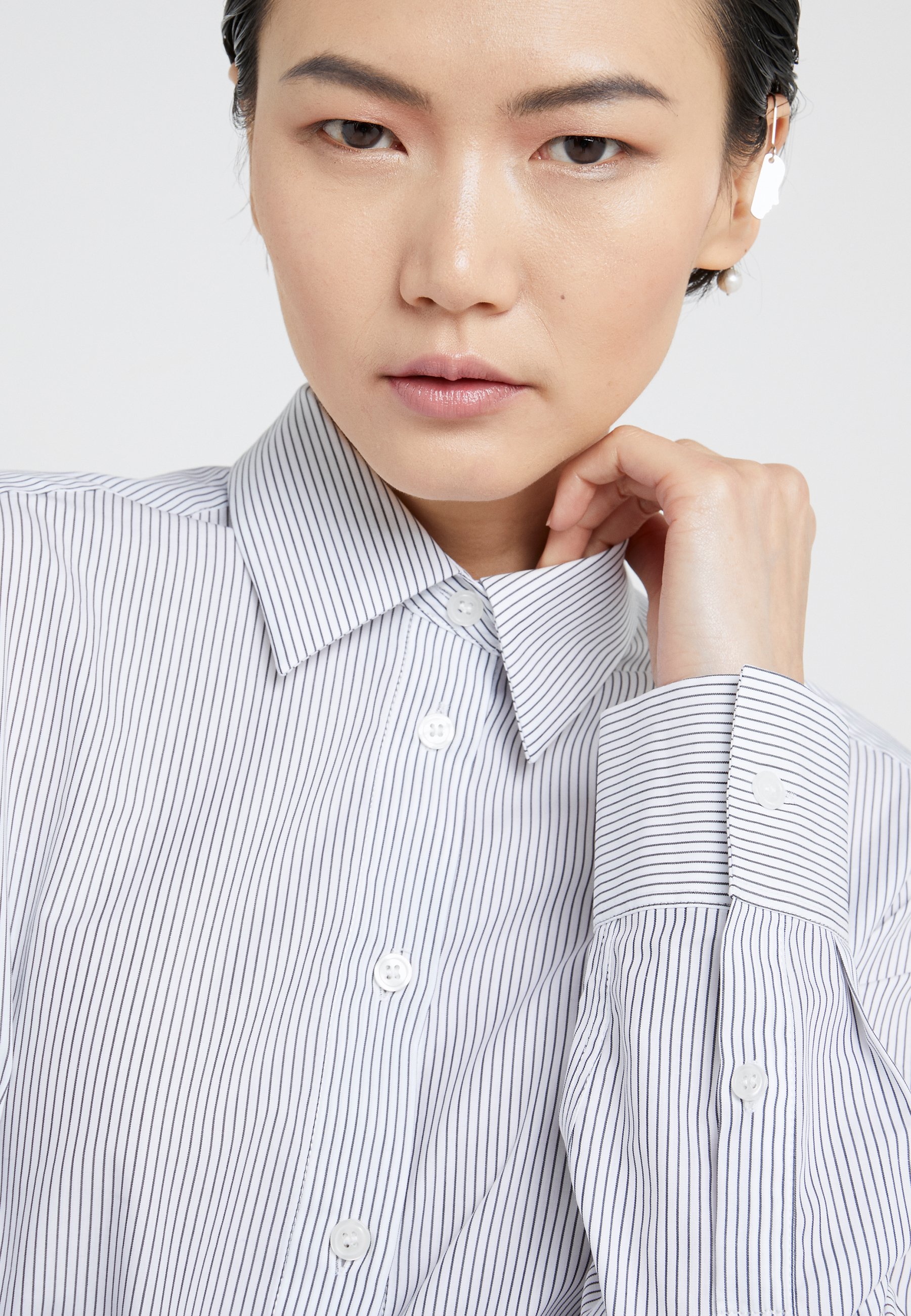 Filippa K JANE Skjorte whitenavy Zalando.no Filippa K JANE Skjorte white Zalando.no
