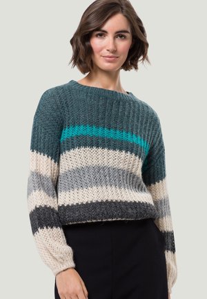 MIT STREIFEN - Sweter - greybeige