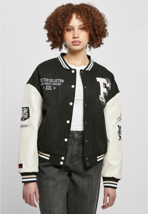 COLLEGE VARSITY  - Geacă bomber - black offwhite sand