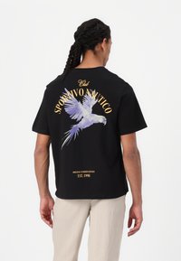 Jack & Jones - JORHYDRA CUTOUT TEE CREW NECK - T-shirt print - black Miniatuurafbeelding 1