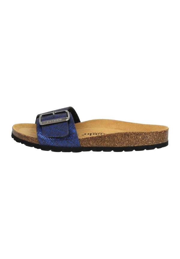 Pantolette flach - blau