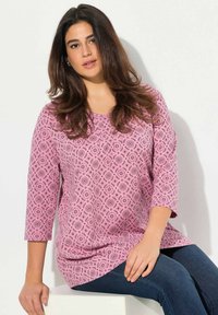 Ulla Popken 3/4 SLEEVE   - Pitkähihainen paita - raspberry