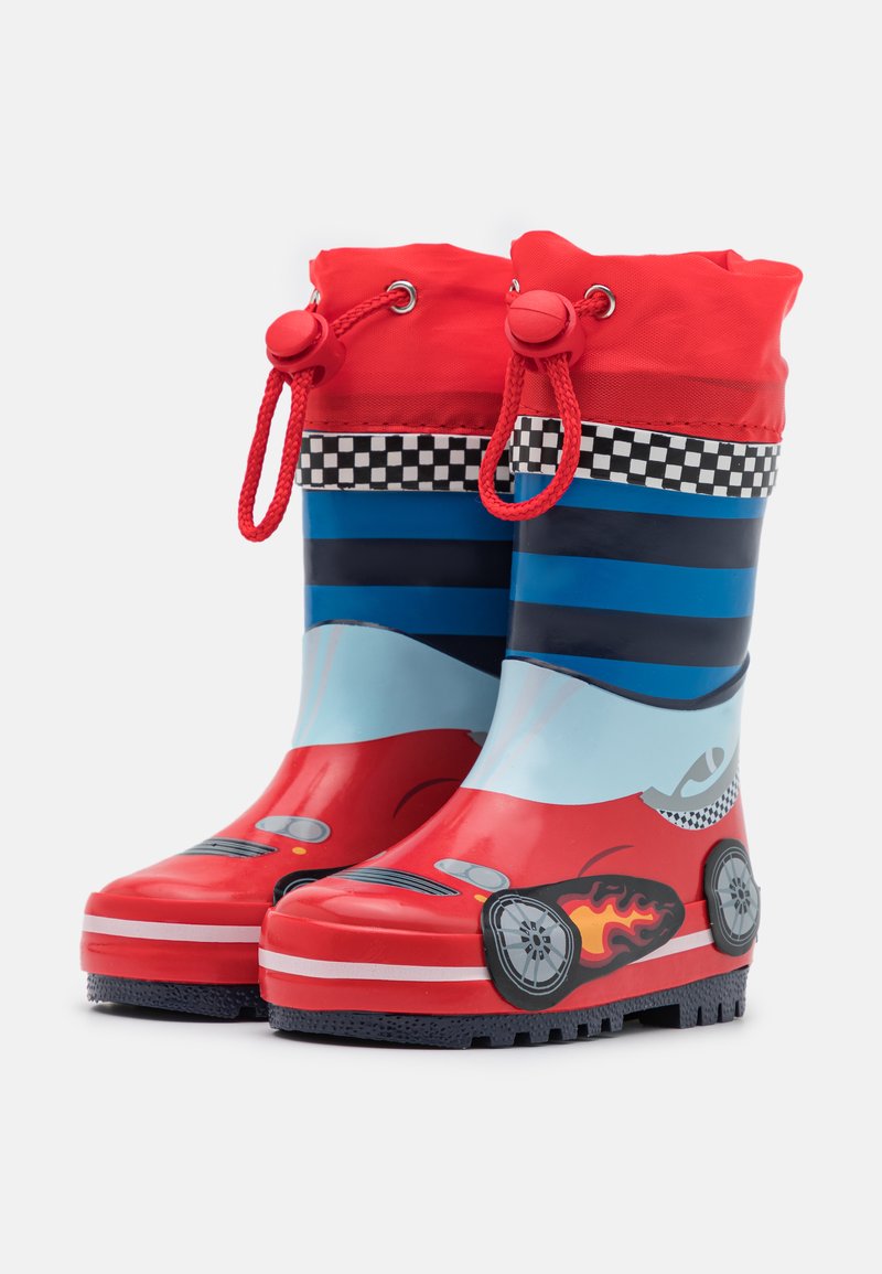Playshoes RENNWAGEN Wellies rot/blau/red