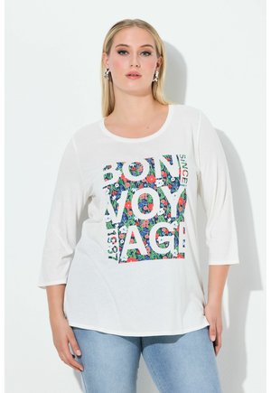 BON VOYAGE FLORAL LETTERING TEE - Langærmet T-shirt - off-white