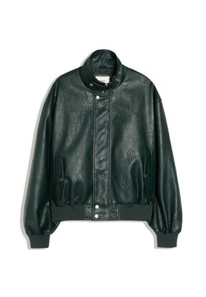 Bershka, Faux Leather - Blouson bomber - green