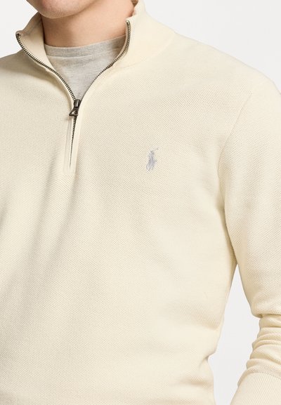 Polo Ralph Lauren KNIT COTTON QUARTER ZIP JUMPER - Pulover - herbal milk