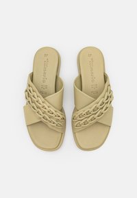 Tamaris Mules - light olive