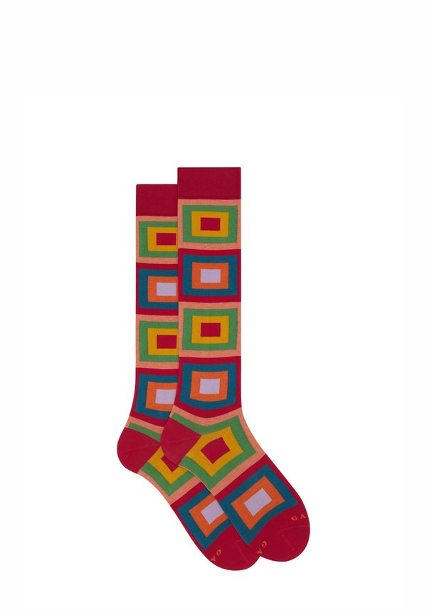 WITH CONCENTRIC SQUARE PATTERN - Socken - fucsia