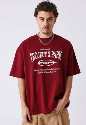MANCHES COURTES VARSITY - T-shirt con stampa - bordeaux