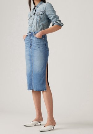 Jeansrok - light-blue denim