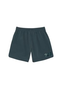 Herrshorts i mörkgrått tyg, med elastisk midja, lös passform och siffran "223" tryckt på nedre vänstra benet.