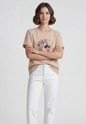 usha, T-shirt con stampa - peach