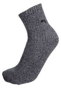 Szara skarpetka crew wykonana z teksturowanej tkaniny, z czarnym detalem z logo, wzmocnionym wsparciem kostki oraz gładkim wykończeniem powierzchni.