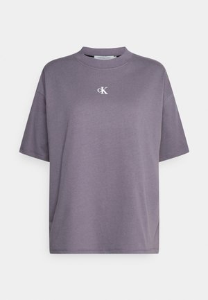 TWO TONE MONOGRAM BOYFRIEND TEE - T-shirt con stampa - fossil grey