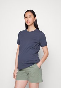 Pieces Maternity PMRIA FOLD UP SOLID TEE  - T-shirt básica - ombre blue