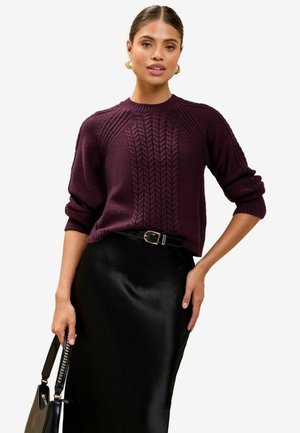 Lipsy REGULAR FIT CABLE   - Svetr - purple