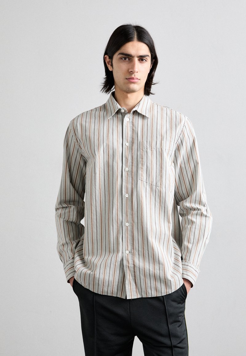 Wood Wood - ASTER FUN PINSTRIPE SHIRT - Pluus - grey, Suurenda