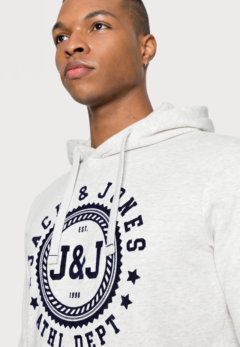 Herren Kapuzenpullover | Jack & Jones JJFLOCKER HOODIE Sweatshirt white melange/weiß - WB53317 Herren Kapuzenpullover | Jack & Jones JJFLOCKER HOODIE Sweatshirt white melange/weiß - WB53317