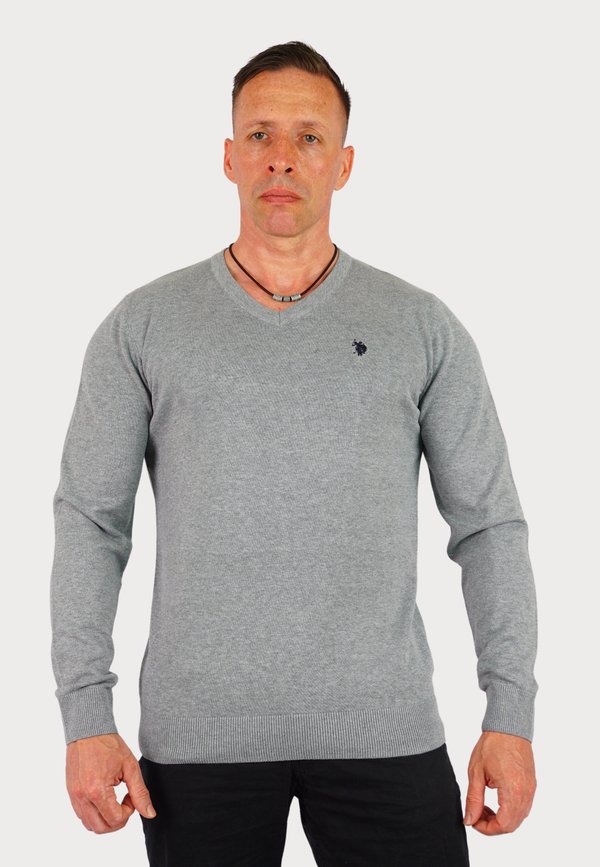 V-NECK - Strickpullover - grau