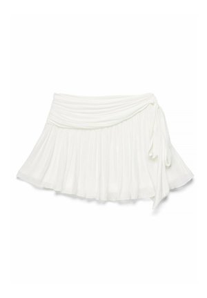 NA-KD, TIE KNOT MINI SKIRT - sukňa v tvare A - white