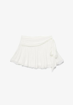 NA-KD, TIE KNOT MINI SKIRT - sukňa v tvare A - white