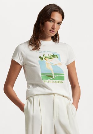 WIMBLEDON GRAPHIC COTTON JERSEY TEE - T-Shirt print - ceramic white