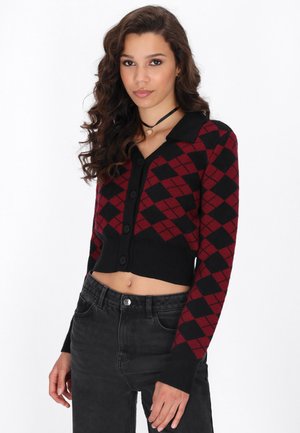 Vest - black burgundy