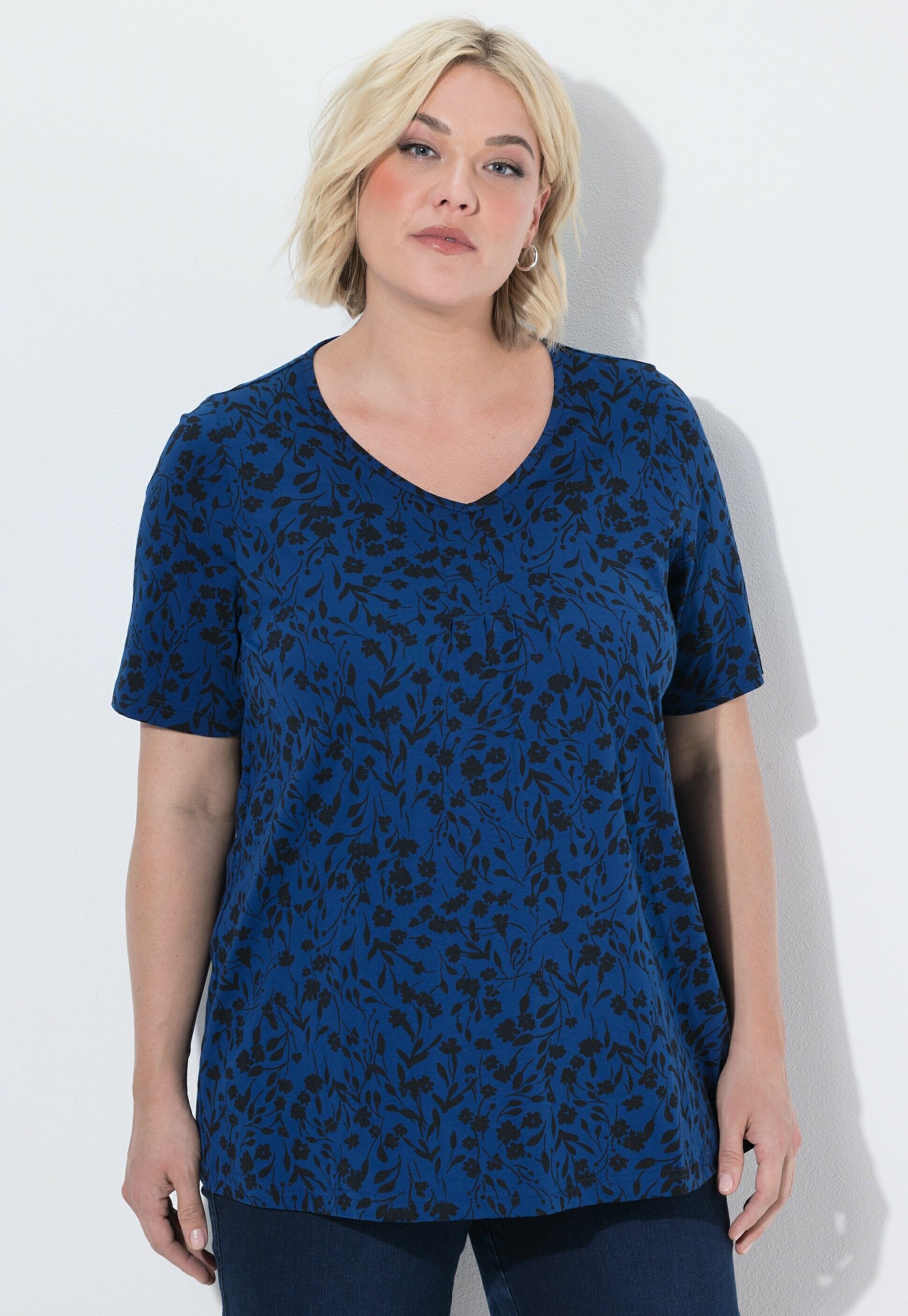 Ulla Popken Maglietta Donna Senza Maniche Taglie Forti: Protezione Solare 50+ In Nero (Taglia 48-50)