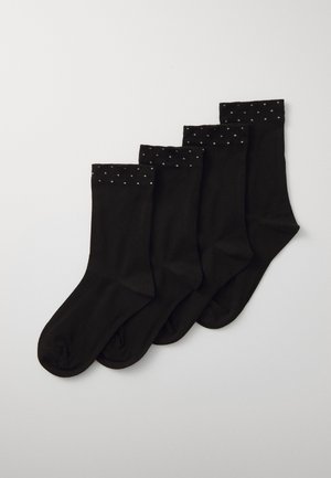 Lindex DOTS CUFF 4 PACK - Socks - black