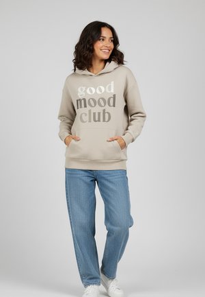 MIT SCHRIFTZUG - Hoodie - beige