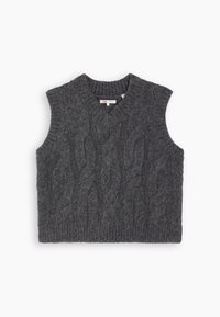 ISABEL CABLE VEST - Striktrøje - charcoal heather grey