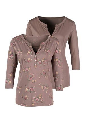 3/4-ARM 2 PACK - Langarmshirt - taupe
