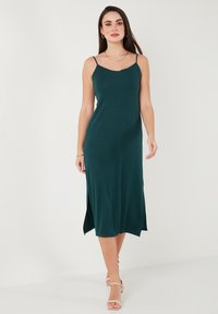 LELA REGULAR FIT - Kokteiļkleita/ballīšu kleita - dark green melange