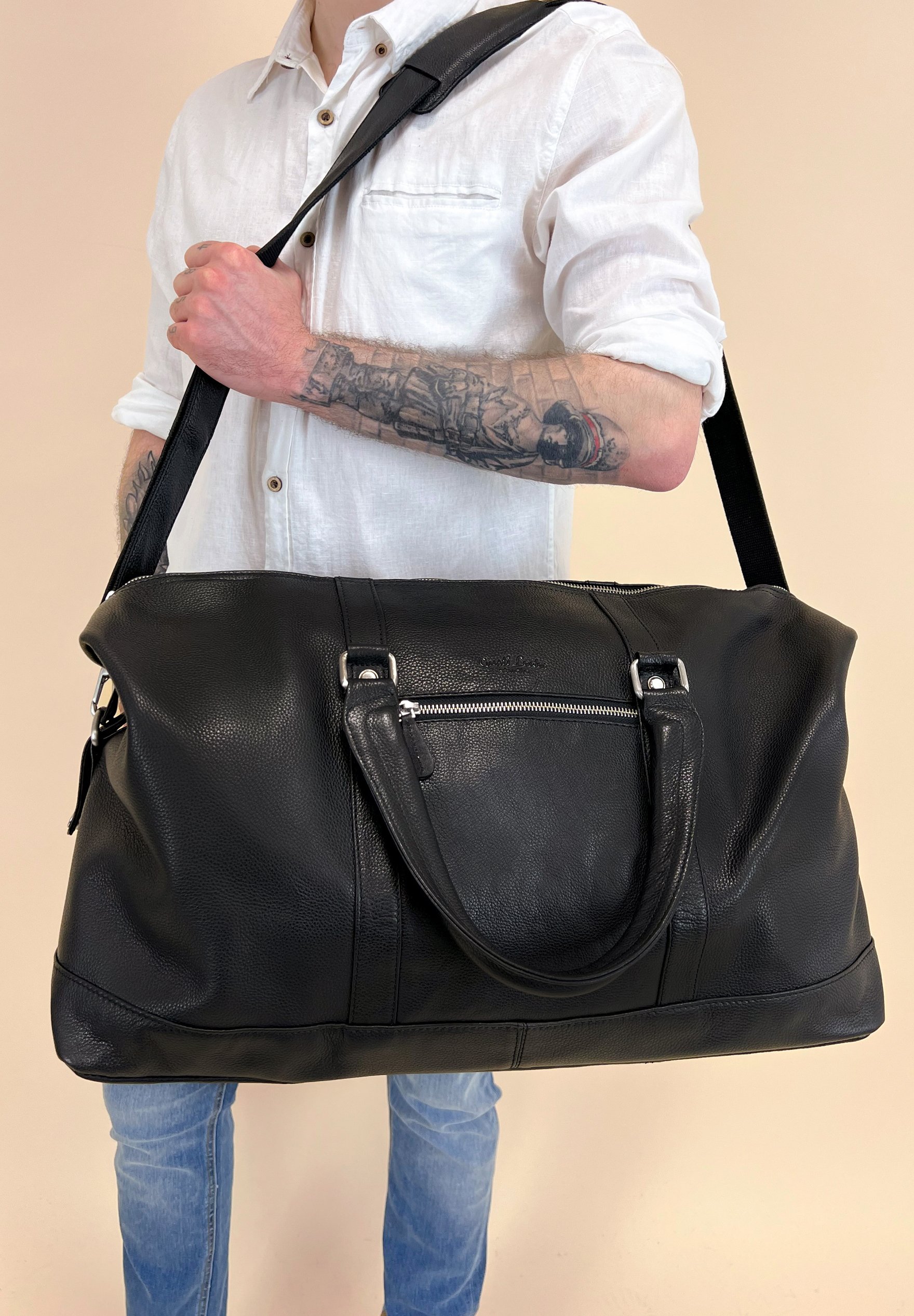 Borsa Da Viaggio Weekend Oliver In Pelle Marrone – Bagaglio A Mano In Pelle Elegante E Capiente