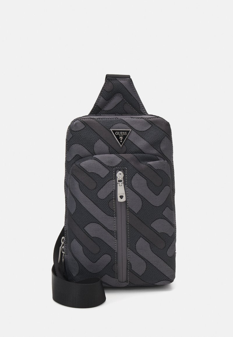 Guess ROMA CROSSOVER - Across body bag - black/grey/black - Zalando.ie