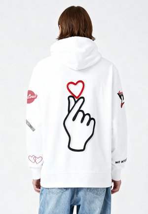 TATTOO LOVE PRINT - Sweat zippé - white