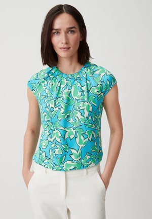 comma MIT ALLOVER MUSTER - Bluse - pastelltürkis