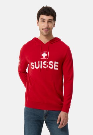 UNISEX - Felpa con cappuccio - rot weiss
